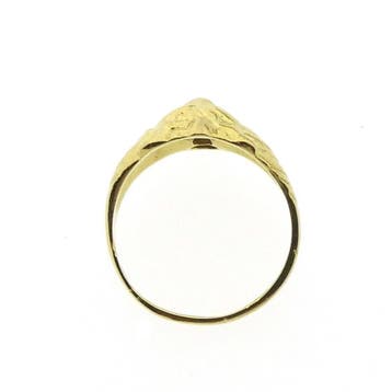 Gouden ring van een leeuwenkop met zirconia, Gebruikt, 19 tot 20, Ophalen of Verzenden, Dame of Heer