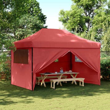 vidaXL Partytent 279 x 410 x 315 cm Bordeauxrood Oxford Stof, Verzenden, Nieuw, Partytent