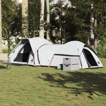 vidaXL Kampeertent 5-persoons verduisterend stof wit, Caravans en Kamperen, Verzenden, Nieuw, Tot en met 2