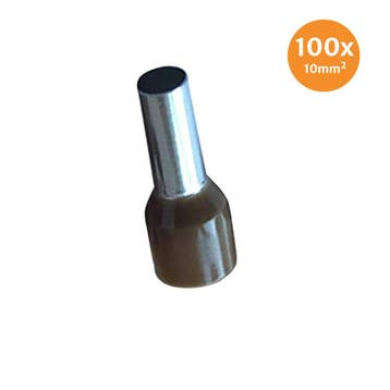 Adereindhuls Geïsoleerd 10mm² Bruin 100 stuks, Ophalen of Verzenden, Nieuw