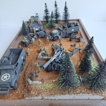 Tamiya - Diorama WW2 Amerikaanse artillerie stelling, Nieuw