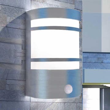 vidaXL Buitenwandlamp met sensor RVS, Verzenden, Nieuw, Rvs, Wandlamp