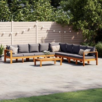vidaXL 6-delige Loungeset met kussens massief acaciahout, Verzenden, Nieuw, Hout, Loungeset