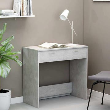 vidaXL Bureau 80x40x75 cm bewerkt hout betongrijs, Verzenden, Nieuw