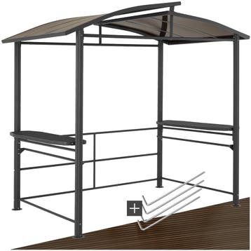 Barbecue-overkapping Asado 2,4x1,5x2,34m - grijs, Verzenden, Nieuw