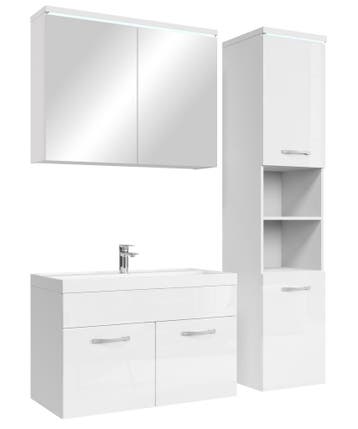 Badkamermeubel Set Paso 80 x 40 cm Wit Badmeubel, Verzenden, Nieuw, Wastafelkast