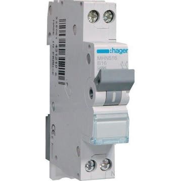 Hager installatieautomaat B16 1P+N MHN516, Ophalen of Verzenden, Nieuw