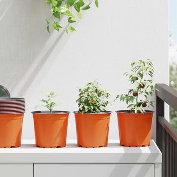 vidaXL Ronde Bloempot 50 st Terracotta Ø 15 x 13 cm, Tuin en Terras, Bloembakken en Plantenbakken, Kunststof, Minder dan 30 cm