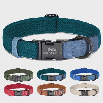 Gepersonaliseerde Hondenhalsband met Naam Gravering - Duurza, Dieren en Toebehoren, Verzenden, Nieuw