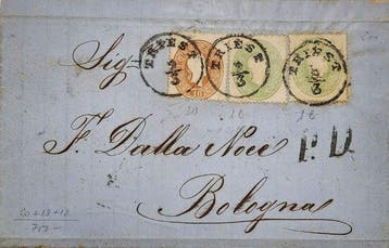 Oostenrijk - Oostenrijk 1862 - Brief van Trieste naar, Gestempeld