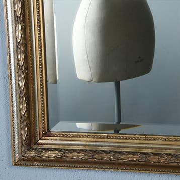 Rechthoekige schouwspiegel met uitkragende kroon Hollands  c, Ophalen of Verzenden