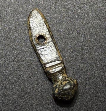 Oud-Romeins Brons Embleemachtig Gladiatorenamulet, gevormd, Antiek en Kunst, Antiek | Overige Antiek
