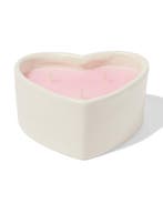 HEMA Kaars drie lonten 13x10cm keramiek hartvorm roze, Verzenden, Nieuw