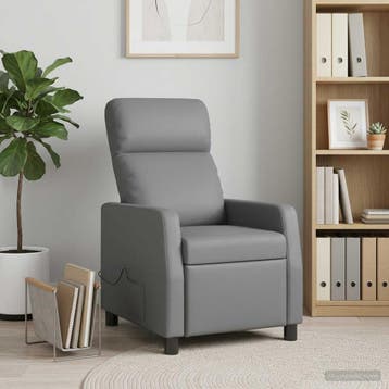 vidaXL Massage Recliner Grijs Kunstleer, Verzenden, Nieuw