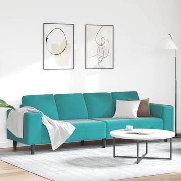 vidaXL Woonkamer Bank Turquoise 250 x 188 x 76 cm, Verzenden, Nieuw, Kunststof, 150 tot 200 cm