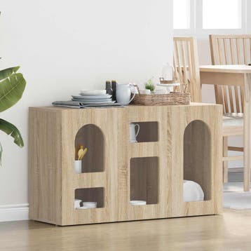 vidaXL Dressoir ELST Sonoma Eiken 100 x 35 x 59 cm Bewerkt, Verzenden, Nieuw, Overige houtsoorten, Minder dan 50 cm