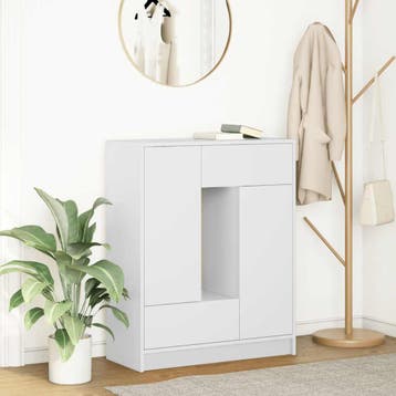 vidaXL Dressoir met lades en deuren 73x31x90 cm wit, Verzenden, Nieuw, Overige houtsoorten, Minder dan 50 cm