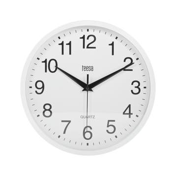 Teesa TSA0037 Wandklok 25 cm wit, Ophalen of Verzenden, Nieuw