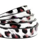 1 meter plat 10 mm imi leer leopard Silver-brown, Ophalen of Verzenden, Nieuw, Draad