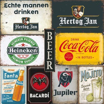 Metalen wandborden reclameborden cafe bar decoratie mancave, Metaal, Verzenden, Nieuw, Meerkleurig