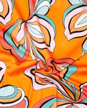 Viscose Satijnbinding Gucci Oranje, Hobby en Vrije tijd, Stoffen en Lappen, Oranje, Nieuw