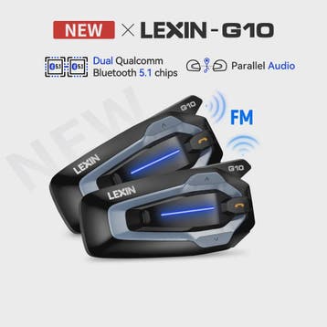 LEXIN G10 Motorhelm Intercom Systeem - 8 Rijders, Bluetooth, Verzenden, Nieuw