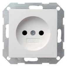 Gira Wandcontactdoos ZONDER randaarde inbouw 1V Zuiver wit, Nieuw, Stopcontact