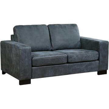 Leren bank Enjoy - 2 zits - Kenia Denim (blauw) - Poten, Huis en Inrichting, 150 tot 200 cm, Nieuw, Ophalen of Verzenden, Rechte bank