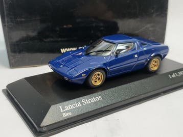 Minichamps Lancia Stratos 1974 Blauw - 1:43, Hobby en Vrije tijd, Ophalen of Verzenden, Nieuw