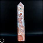 Zeldzame natuurlijke katoen candy agaat Obelisk- 552.36 g