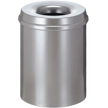 Afvalbak | Metaal | Zilver | 15L | Open | Vlamdovend |, Verzenden, Nieuw in verpakking