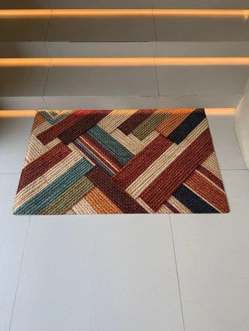 Tapijt - 80 cm - 50 cm - Geometrische geweven vloermat, Nieuw