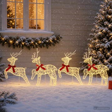 vidaXL Kerst Rendier 4 st 80 LEDs Warmwit 43 x 19 x 65 cm, Diversen, Verzenden, Nieuw