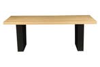 Eettafel ZEUS 210 cm, natuurlijke eikenhoutlook met zwart, Ophalen of Verzenden, Nieuw