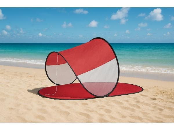 Veiling - Strandtent opklapbaar - rood, Kinderen en Baby's, Speelgoed | Speeltenten, Nieuw