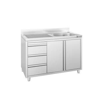 GGM Gastro | Spoelkast PREMIUM - RVS - 1200x600mm - 3 laden, Verzenden, Nieuw in verpakking, RVS Meubilair