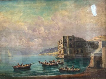 Italiaanse school (XX) - Veduta di Palazzo Donn’Anna a