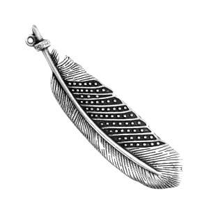 Grote antiek zilveren Bedel TQ metaal veer ca. 70x18mm (Ø.., Ophalen of Verzenden, Nieuw, Bedel