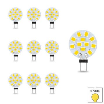 Set van 10 LED lampen G4-GU4 | 12 volt | 1.6 watt | 2700K, Verzenden, Nieuw, Overige typen