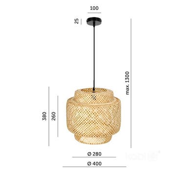 BOHO hanglamp BONN Ø30cm Naturel Bamboe - Kobi Design, Ophalen of Verzenden, Nieuw