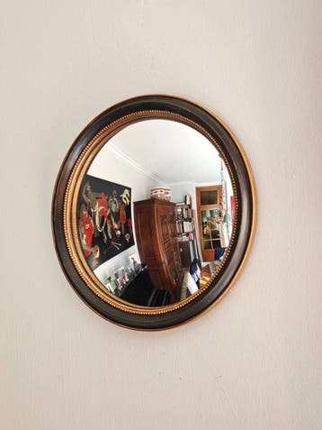 Wandspiegel- Heksenoog / Butler - Glas, Hars - Zwart Goud
