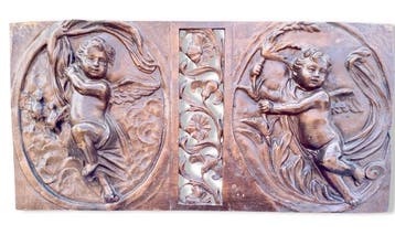 Fonderia Napoletana - Rilievo - Paar putti - 47 x 23,5 cm -