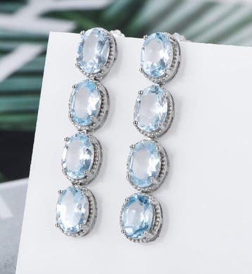 Zonder minimumprijs - Oorbellen Zilver, Verguld - 7.20ct., Nieuw