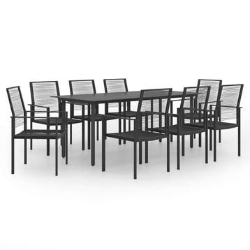 vidaXL 9-delige Tuinset, Verzenden, Nieuw, 8 zitplaatsen, Rvs