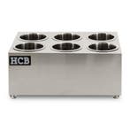 HCB Bestekbak - 6 bekers - RVS, Verzenden