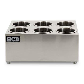 HCB Bestekbak - 6 bekers - RVS, Verzenden