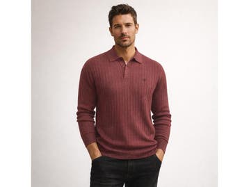 Veiling - Cappuccino Italia Massa Knit Polo Burgundy - M, Kleding | Heren, Truien en Vesten, Nieuw