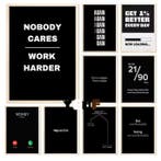 Motiverende Gym Quote Poster Zwart Wit Canvas Wanddecoratie, Verzenden, Nieuw