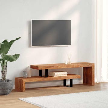 vidaXL Tv-meubel massief acaciahout, Minder dan 50 cm, Verzenden, 100 tot 150 cm, Nieuw