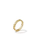 Ring met rij lege hartjes - Goudkleur / 18, Verzenden, Nieuw